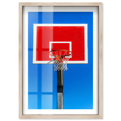 Net Vortex City Hunter Shadowbox Print Sports Framed Prints by Notoriart, Blonde Frame, 37 x 55