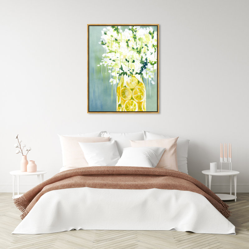 Limoncello - peinture sur toile, H 20 po x l 17 po, Encadrement doré