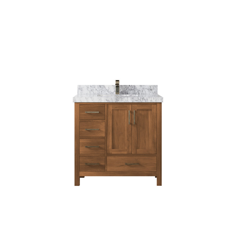 Ensemble de meuble-lavabo simple 36 po Malibu, Marbre de Carrare
