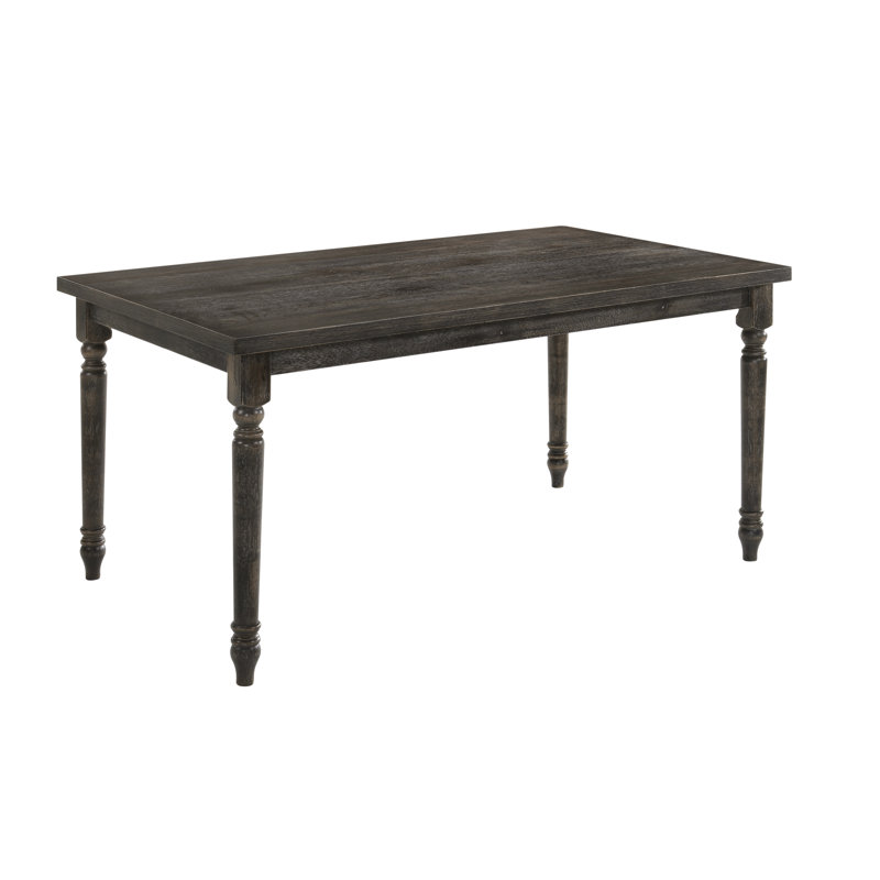 Azaiah Solid Wood Base Dining Table, Black