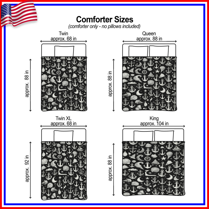 Anchor Nautical Pattern Comforter, Twin