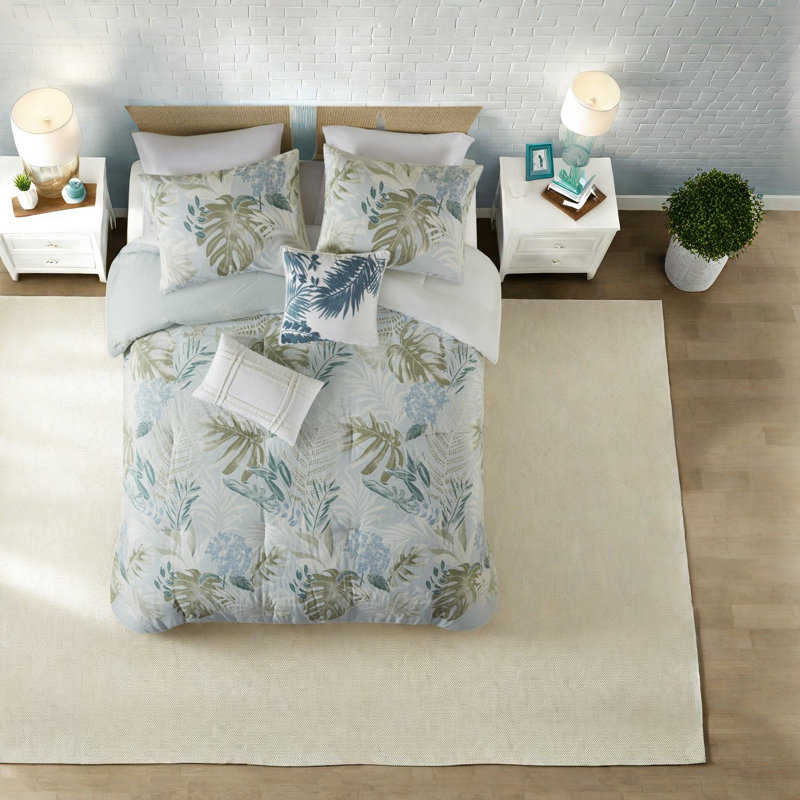 Ensemble de literie confortable en coton, conception surdimensionnée, style bord de mer pour la maison