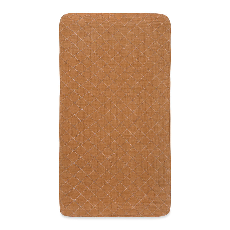 Burnt Sienna Quilted Muslin Changing Pad Cover