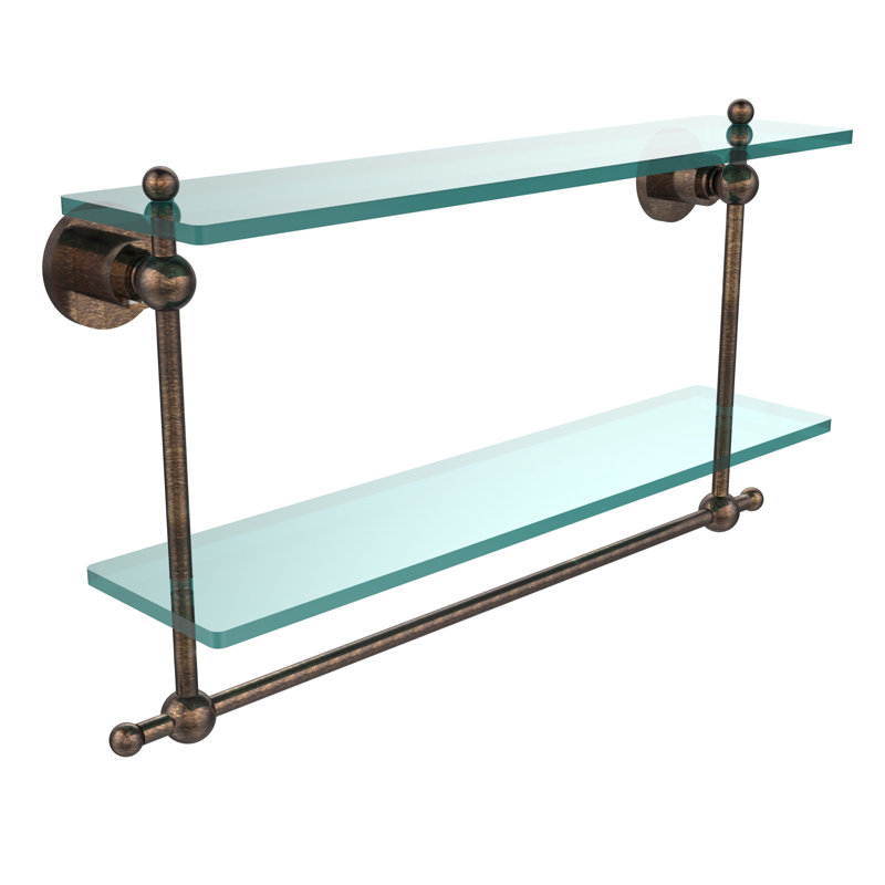 Lera 2 Piece Tiered Shelf with Towel Bar, Matte Gray