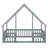 Stylish House-Themed Floor Bed Featuring Guardrails & Fence-1051374072