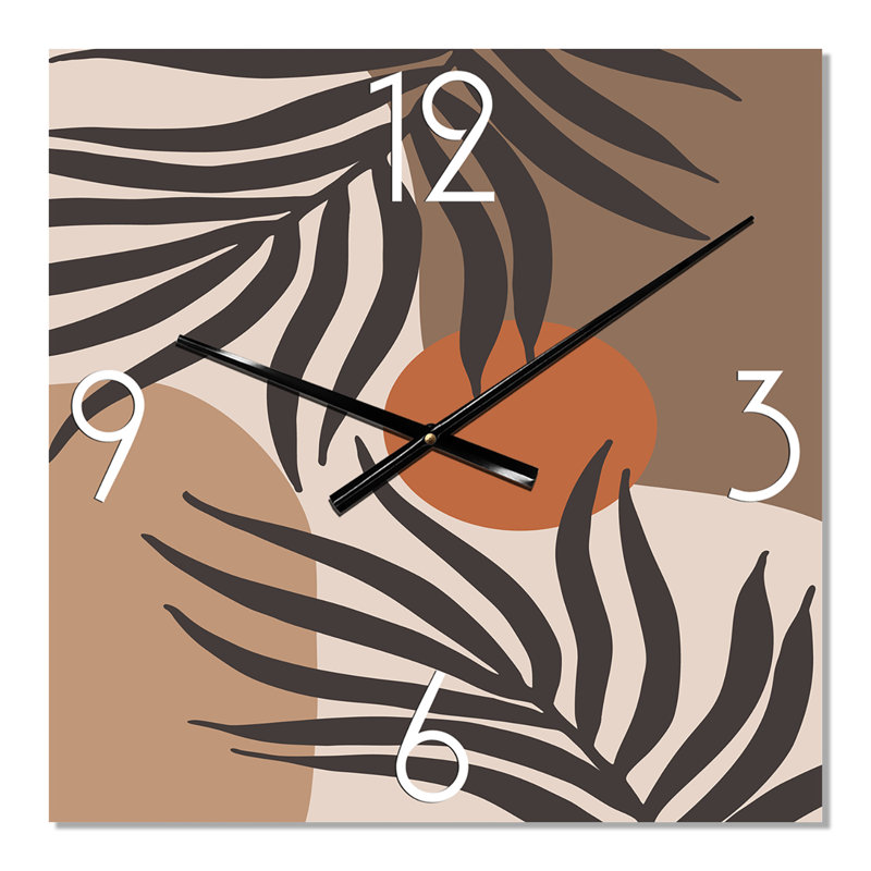 Horloge murale moderne lune et soleil dans des tons rétro terre cuite III, Petit
