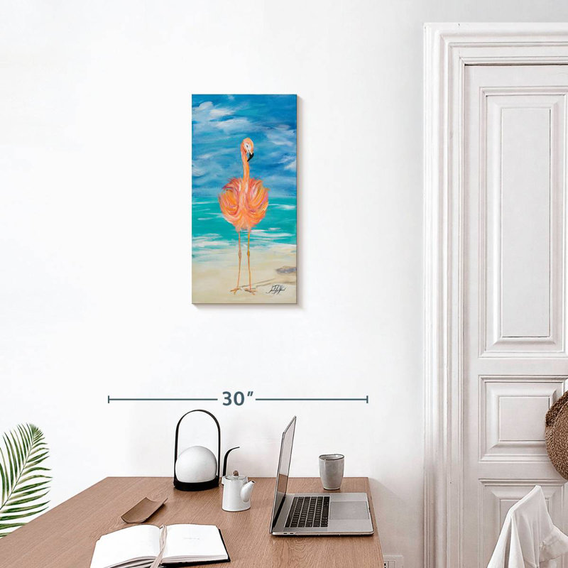 Beach Flamingo I, H 24 po x l 12 po