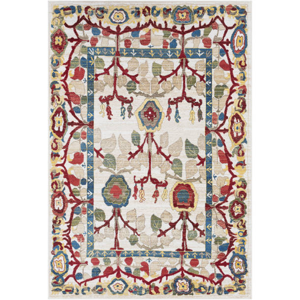 Lark Manor Dimmitt Performance Light Brown/Cream Rug & Reviews | Wayfair