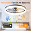 Ventilateur de plafond encastré moderne sans lame 20 "avec lumière DEL à intensité variable et télécommande APP, ventilateur de plafond noir à profil bas 3CCT-129874792-129874794