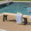 Outdoor Bench With Slat Panel Design And Acacia Wood Frame, Natural And Grey