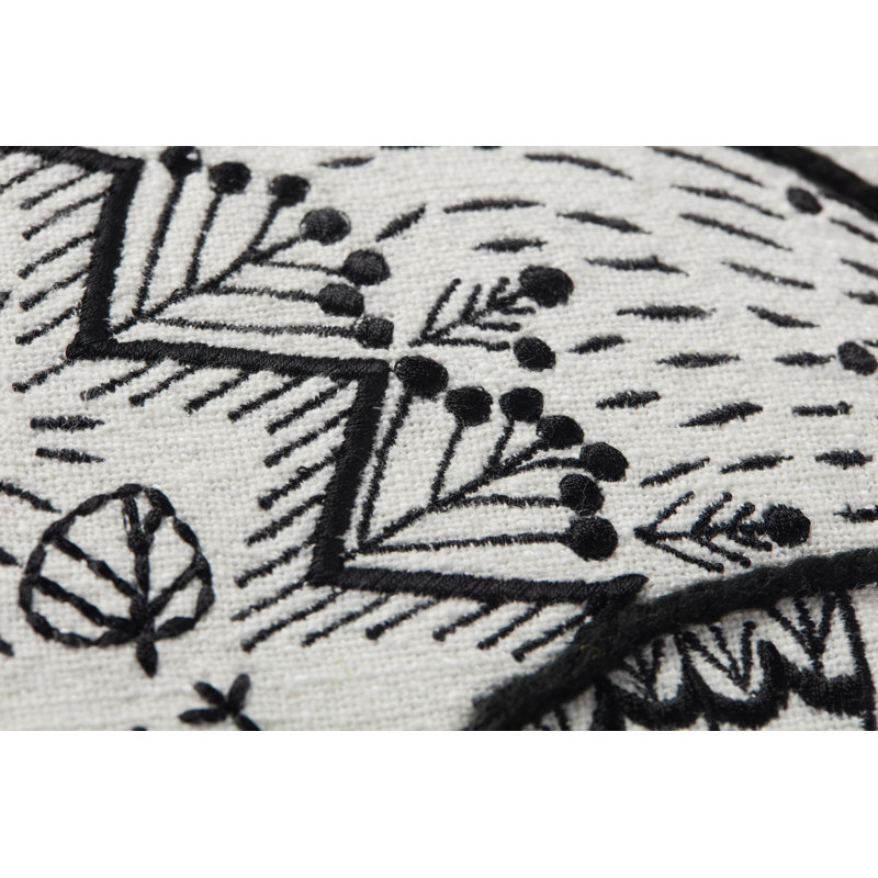 PLL0030 NOIR / NATUREL 18 po x 18 po Housse avec polyester, Pas de remplissage