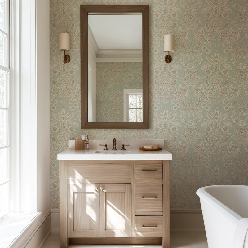 Parlor Paper - Glacial Wallpaper, Antique Glaze