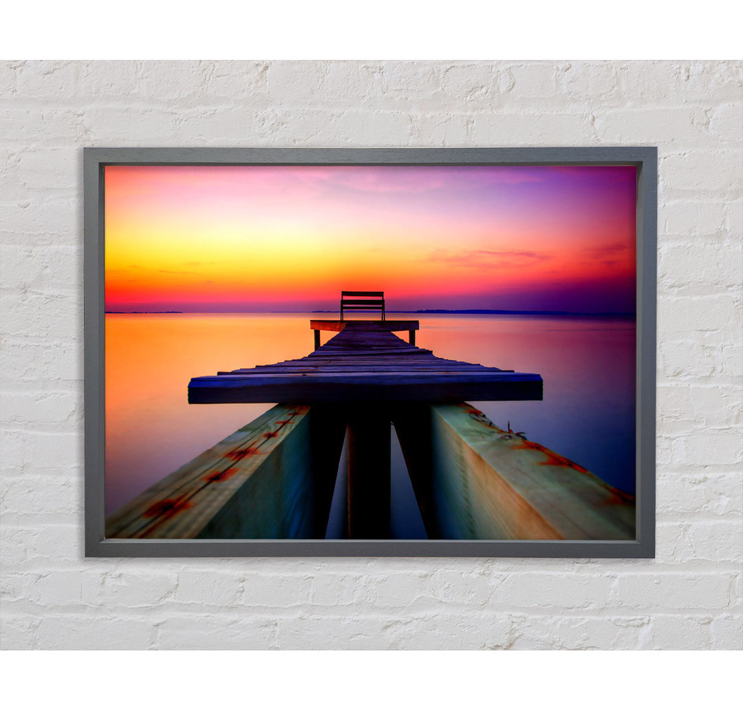 The Perfect Sunset Dock Gerahmter Druck Wandkunst