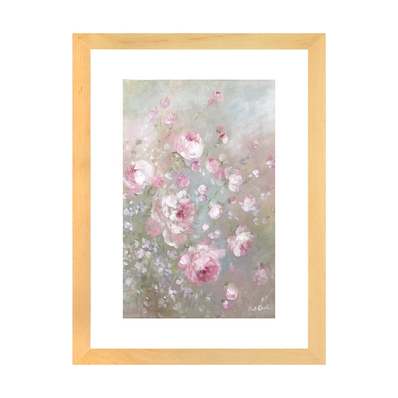 " Summer's Roses " by Debi Coules, 24" H x 16" W x 1" D, Natural Wood Paper, White