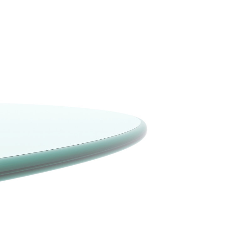 Plateau de table rond en verre trempé 24 po 24 po Verre transparent 1/4 po, H 0,31 po x L 24,07 po x l 24,07 po