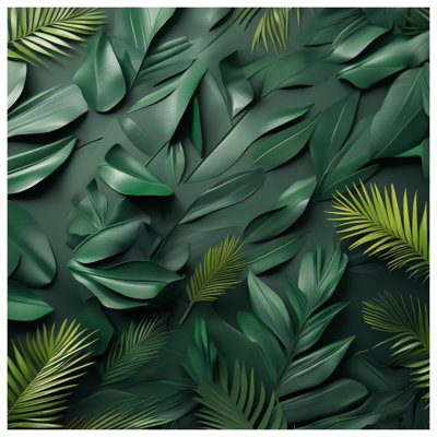 Tropical Green Leaves Bedding Foliage Bedspread Nature