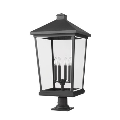 Luminaire sur mât câblé à 4 lumières 33 po H Antanay