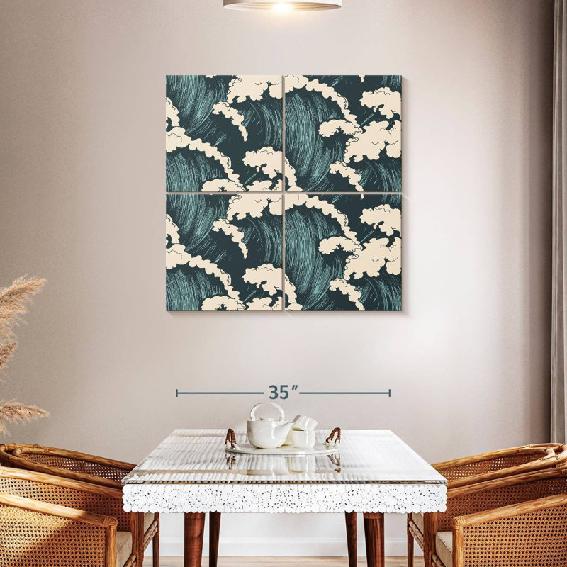 Kerner Waves Seamless Pattern, 38" H x 38" W