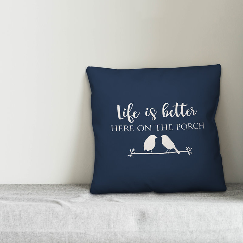 Outdoor Throw Pillow, Navy, 18" x 18"