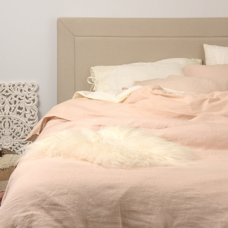 Ginesta Modern & Contemporary Duvet Cover, Blush, Queen Duvet Cover + 2 Standard Shams