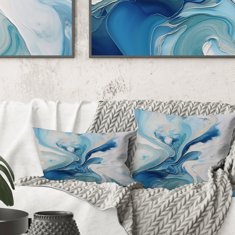 Coussin décoratif bleu et gris Elixir V - Abstract Abstract