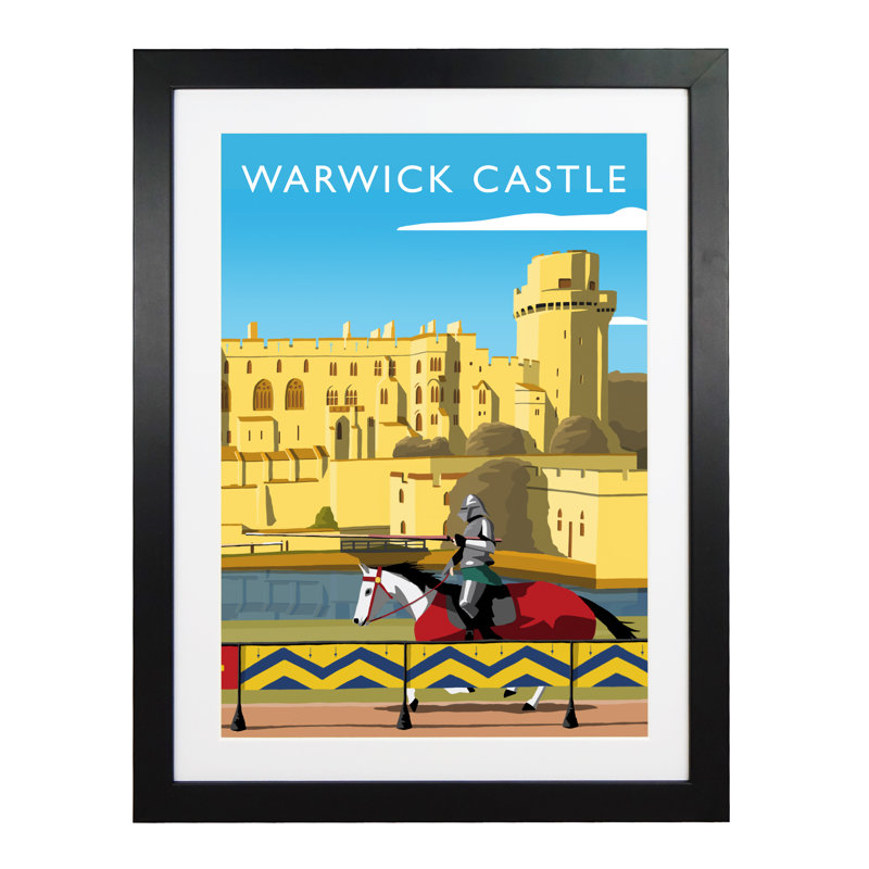 'Warwick Castle' by Richard O'Neil - Print, Black Wood Frame, 43.5 cm H x 33.5 cm W x 2.2 cm D