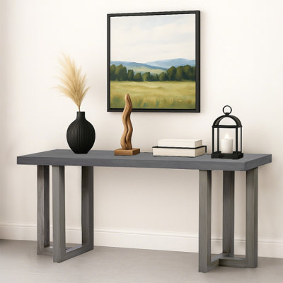 Console géométrique 63 "avec pieds en bois massif, utilisation multi-scène