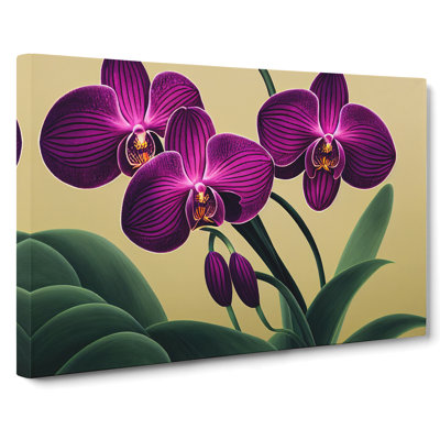 Sacred Orchid Flowers - Wrapped Canvas