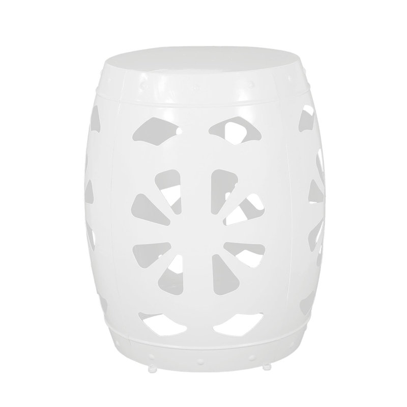 Metal End Table -Large, White