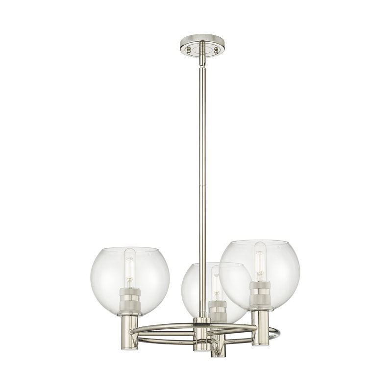 Luminaire suspendu 3 tiges Crown Point, Nickel poli, L 18 po x P 18 po