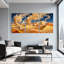 Ensemble de 3 tableaux muraux géométriques sur toile représentant un paysage désertique-243339097