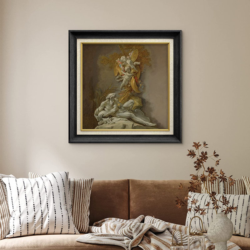 Fontaine de Vénus - peinture sur toile encadrée, Noir