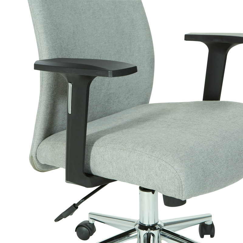 Chaise de bureau en polyester Evanston, Tissu couleur brouillard