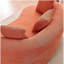 Canapé en forme de croissant, conception moderne à dossier bas avec coussins profonds, grand canapé à deux places rempli de mousse auto-gonflant ne nécessitant aucun assemblage. (Tissu chenille orange)-1099079978-1099079979