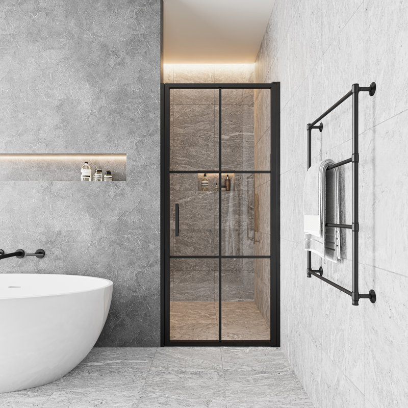 Seawin Axio XTRA Gridient 28,25 à 29 po x 72 po Porte de douche à pivot pivotant 3/8 po (10 mm), 29"