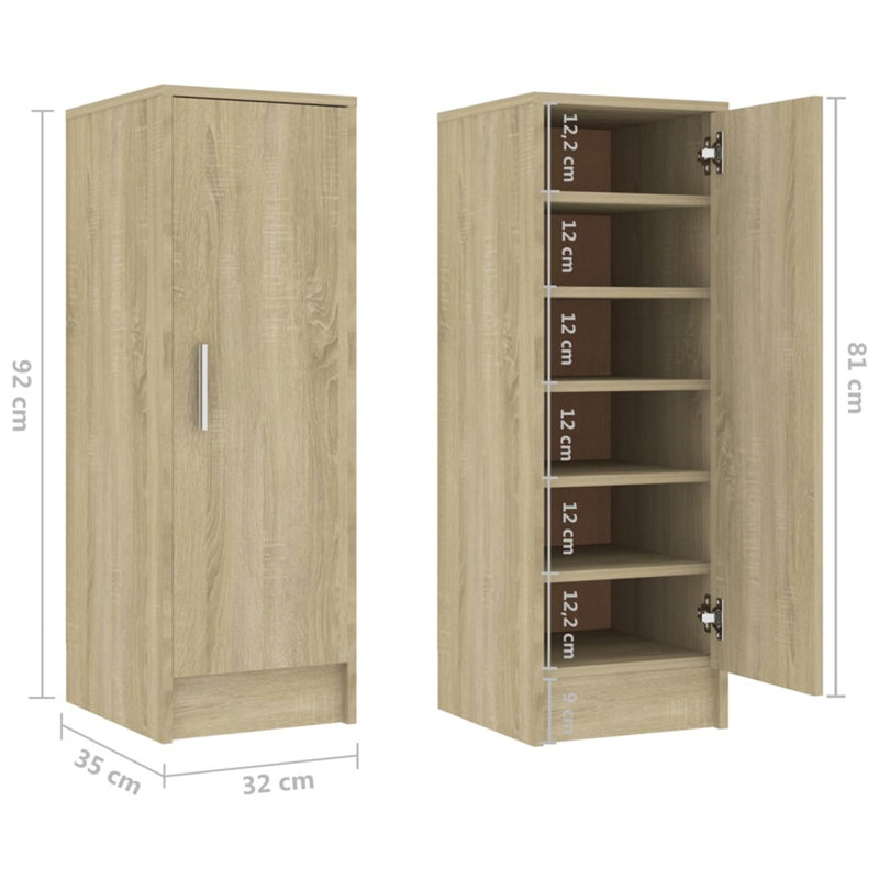 6 Pair Shoe Storage, Sonoma Oak