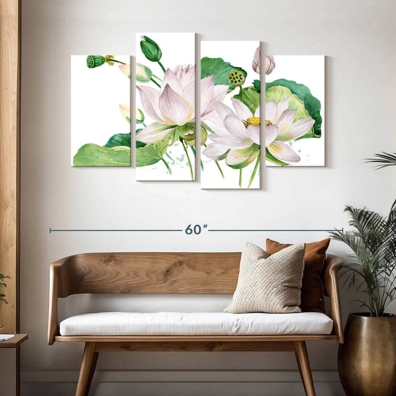 Harnek Budding Lotuses, 32" H x 52" W