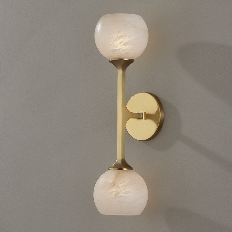 Melton 2 Light Wall Sconce, Aged Brass