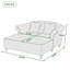Chaise longue double avec accoudoirs en volute et pieds en bois tournés