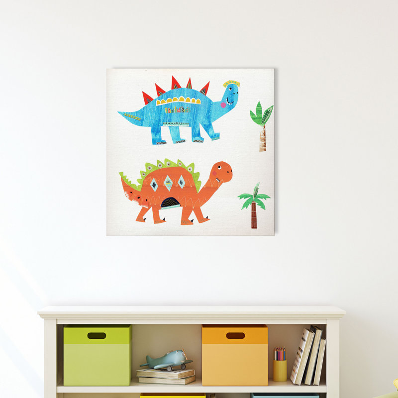 Jazon «Dino Duo», peinture sur toile tendue, H 40 po x l 40 po x P 1,5 po