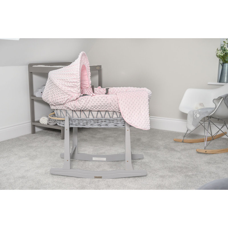 Dimple Wicker Moses Basket, Pink
