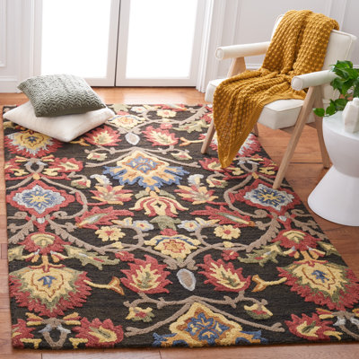 Pinson Floral Wool Hand Hooked Area Rug