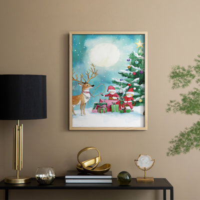 Christmas Holiday Art DCCLV Framed Print - Solid Wood