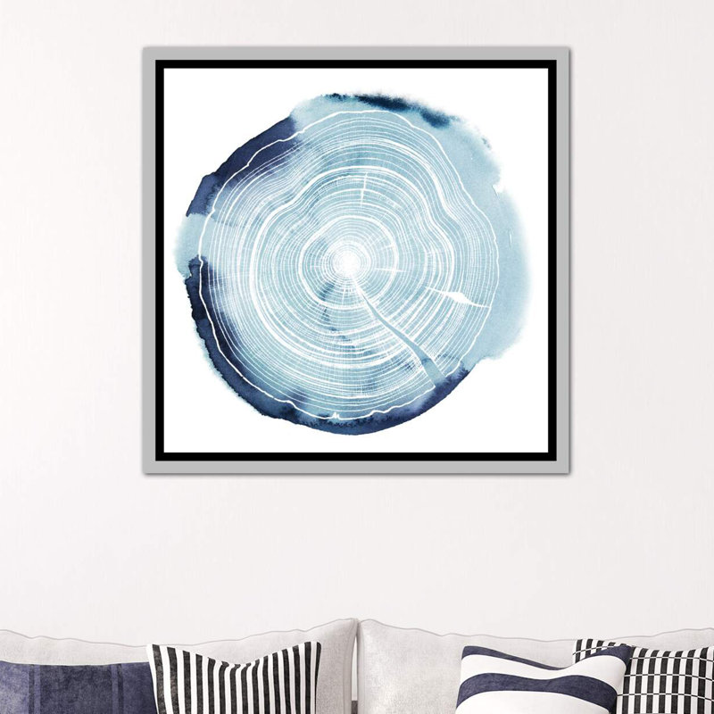 «Tree Ring Overlay III» par Grace Popp - reproduction de peinture encadrée, H 18 po x l 18 po x 1,5 po