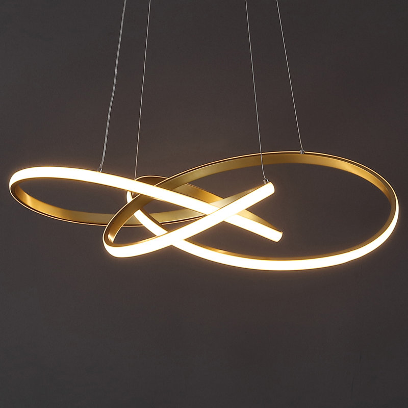 Cales Dimmable LED Geometric Chandelier, Gold
