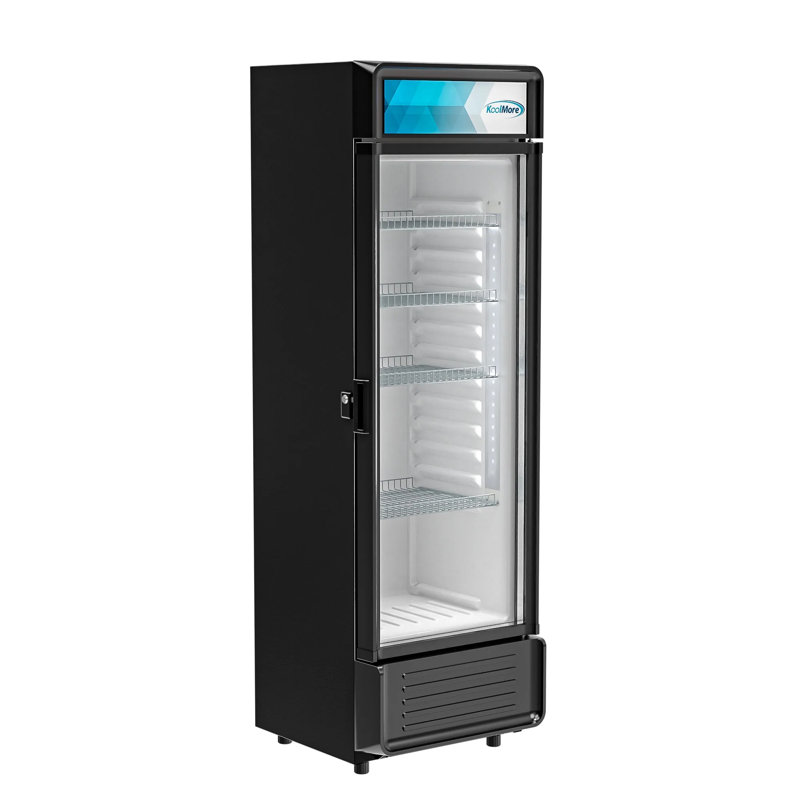 22-Inch Black Single Door Commercial Display Refrigerator
