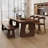 Nut-brown Rectangular Solid Wood Dining Table-966397284