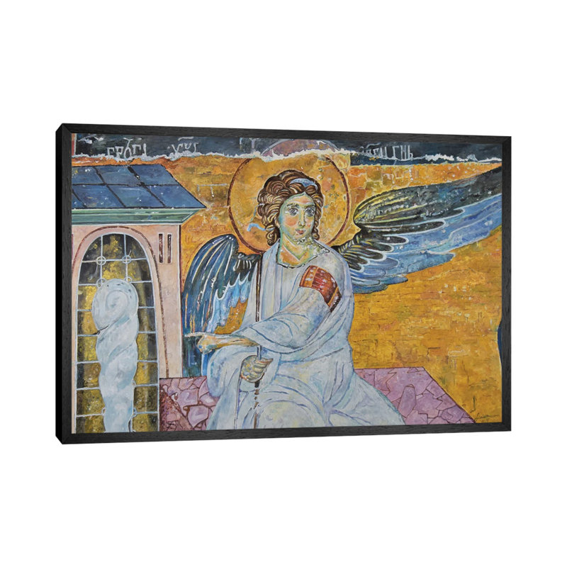 Archangel Gabriel by Sinisa Saratlic - Painting on Canvas, 66.04 cm H x 45.72 cm W, Black Framed