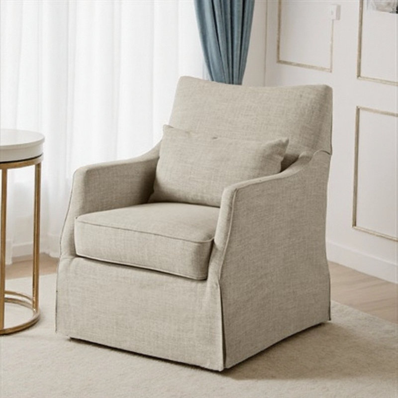 Fauteuil pivotant à jupe Martha Stewart Bedford, QA035P203226