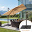 Parasol en porte-à-faux courbé rectangulaire inclinable 10 pi x 13 pi avec base et housse-132840341